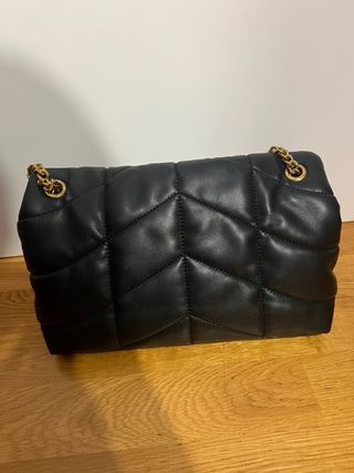 Bolso YSL Puffer Negro Dorado