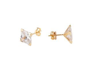 pendientes oro 18k con piedra con circonita