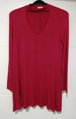 Camiseta larga mujer roja