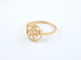 anillo oro 18k con piedra con circonita t. 17 (18,16 mm)