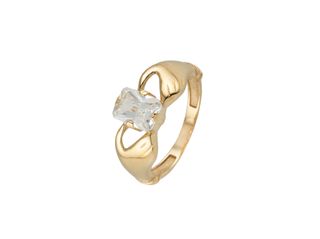 anillo oro 18k con piedra con circonita t. 15,5 (17,68 mm)