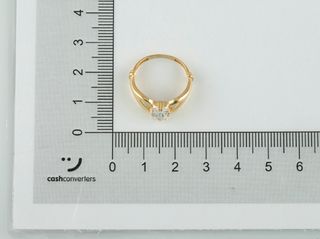 anillo oro 18k con piedra con circonita t. 15,5 (17,68 mm)