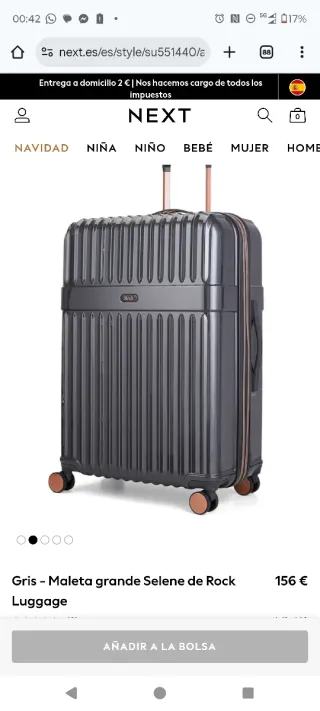 Maleta grande Rock gris