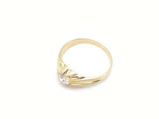 anillo oro 18k con piedra con circonita
