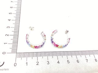 pendientes plata 925mm con piedra con circonita