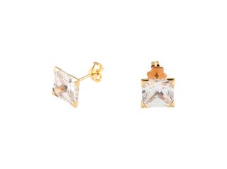 pendientes oro 18k con piedra con circonita