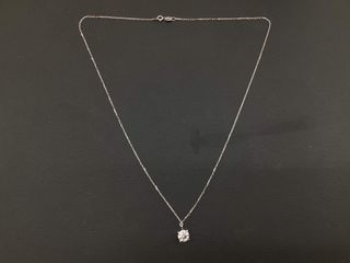 collar oro 18k con diamante de laboratorio 23cm