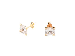 pendientes oro 18k con piedra con circonita