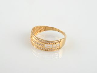 anillo oro 18k con piedra con circonita t. 17 (18,16 mm)