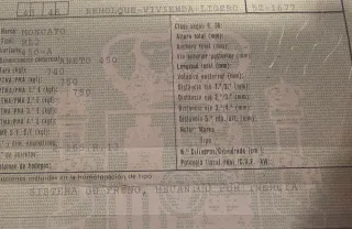 caravana Moncayo con documentación menos de 750kg