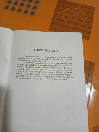 Algebra lineare - Geometria analitica