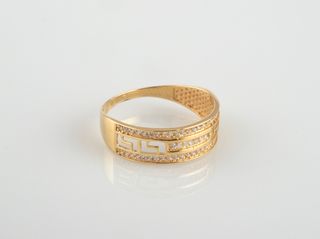 anillo oro 18k con piedra con circonita