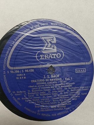 disco LP, vinilos , J.S.BACH ORATORIO DE NAVIDAD CAJA BOX 3LPS VINILOS, MADE IN SPAIN, 1981