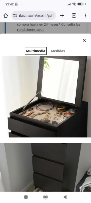 2 comodini a 5 cassetti Ikea wengé marrone scuro