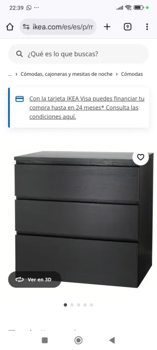 2 comodini a 5 cassetti Ikea wengé marrone scuro