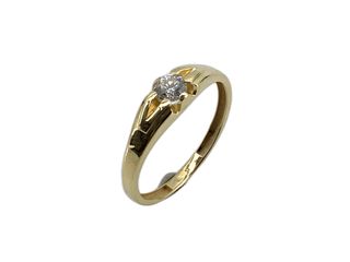 anillo oro 18k con piedra con diamante de laboratorio