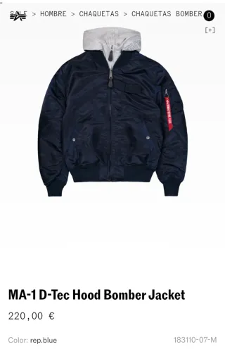 Cazadora Bomber Alpha Industries MA-1 D-T