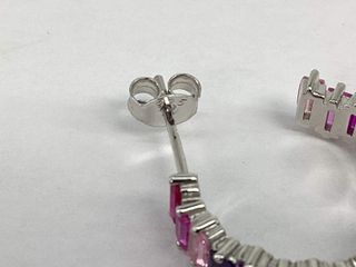 pendientes plata 925mm con piedra con circonita