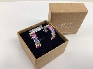 pendientes plata 925mm con piedra con circonita