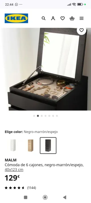 2 Comodini Ikea 3 cassetti wengé 2 x 140