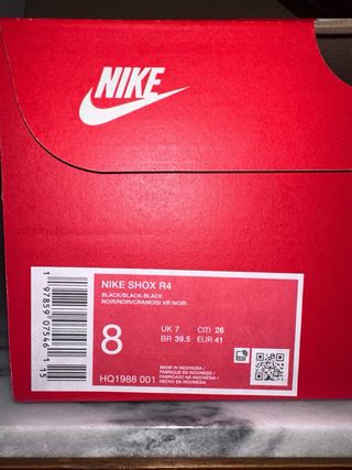 Nike Shox R4 Talla 41 Negras