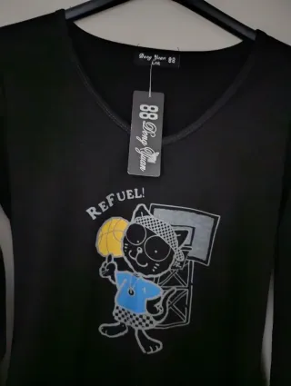 Camiseta niña manga larga estampada