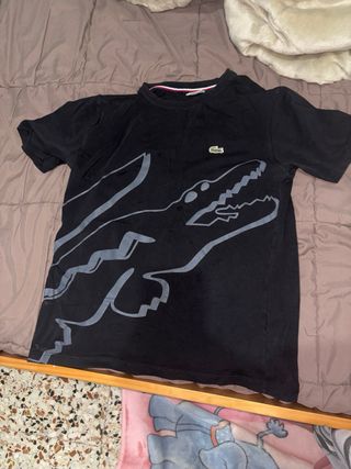 Camiseta Lacoste Negra Cocodrilo