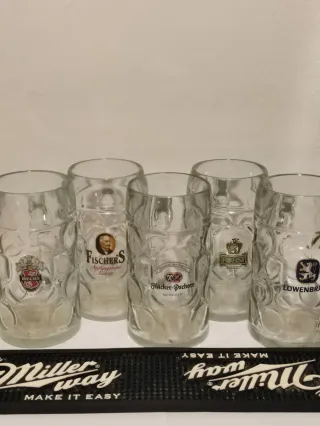 Set 5 Boccale Birra 1L Becks, Fischer's, Forst, Ha