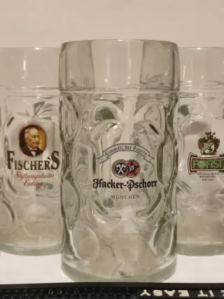 Set 5 Boccale Birra 1L Becks, Fischer's, Forst, Ha