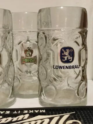 Set 5 Boccale Birra 1L Becks, Fischer's, Forst, Ha