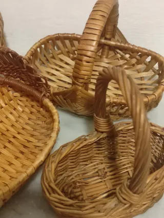 Set 5 Cestini Vimini Vintage