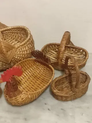 Set 5 Cestini Vimini Vintage