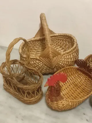 Set 5 Cestini Vimini Vintage