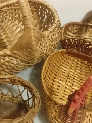 Set 5 Cestini Vimini Vintage