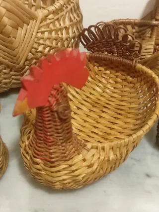 Set 5 Cestini Vimini Vintage