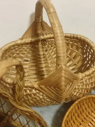 Set 5 Cestini Vimini Vintage