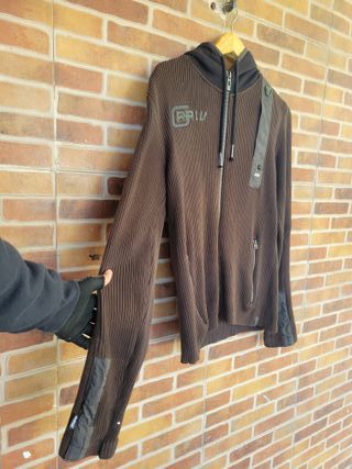 Sudadera G-Star RAW Capucha Cremallera Marrón