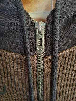 Sudadera G-Star RAW Capucha Cremallera Marrón