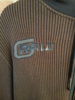 Sudadera G-Star RAW Capucha Cremallera Marrón