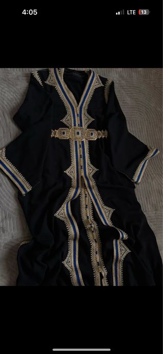 Tekchita Negra y Azul con Cinturón boda