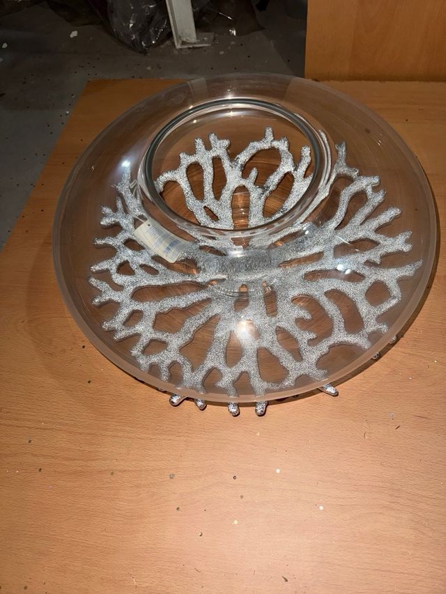 Cesta Coral y Cuenco Cristal