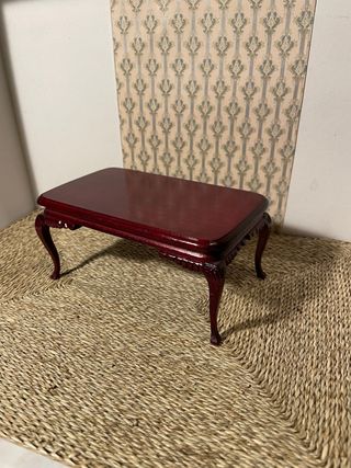 Tavolo rettangolare mogano per casa delle bambole