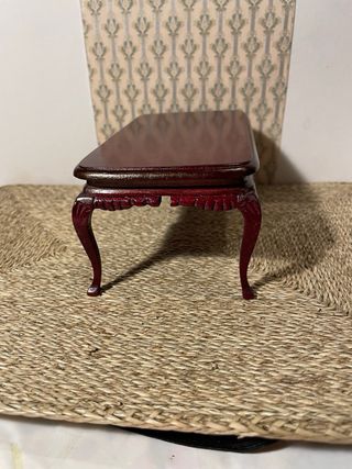 Tavolo rettangolare mogano per casa delle bambole