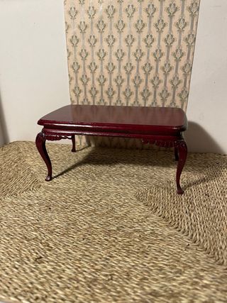 Tavolo rettangolare mogano per casa delle bambole