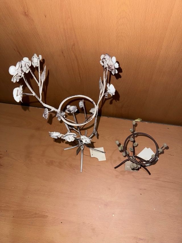 Conjunto de 2 portavelas decorativos