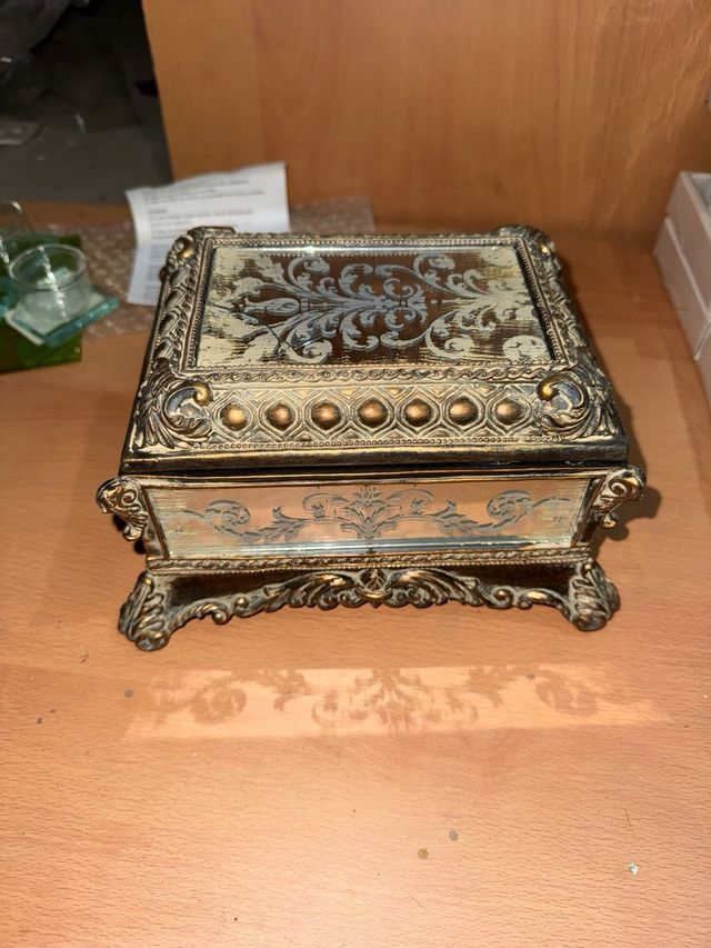 Caja joyero madera y cristal vintage Amadeus