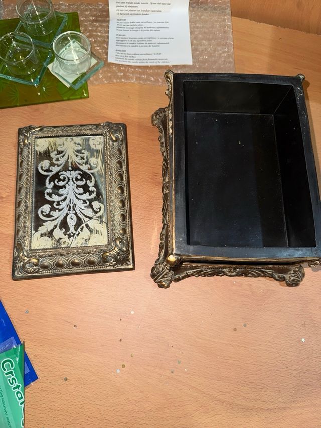 Caja joyero madera y cristal vintage Amadeus