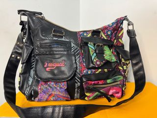 Borsa Desigual tracolla nera multicolor