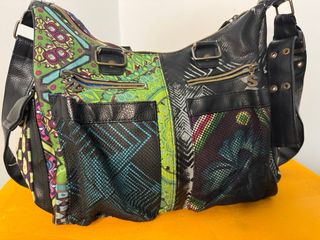 Borsa Desigual tracolla nera multicolor