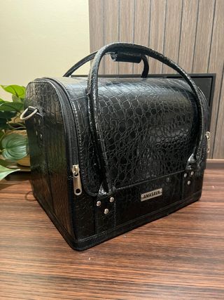 Maletín de maquillaje o uñas AMASAVA negro piel